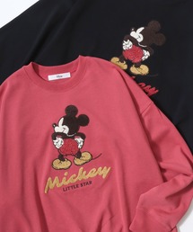 2026SS Disney/ディズニー ミッキー トイストーリー 裏毛 サガラ刺繍 オーバーサイズ スウェットトレーナー