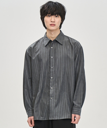 PRAIRIE（プレリー）の「ルーズフィットヘリンボーンストライプシャツ (チャコール)（シャツ/ブラウス）」