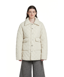 Collar Quilted Jacket_Ivory