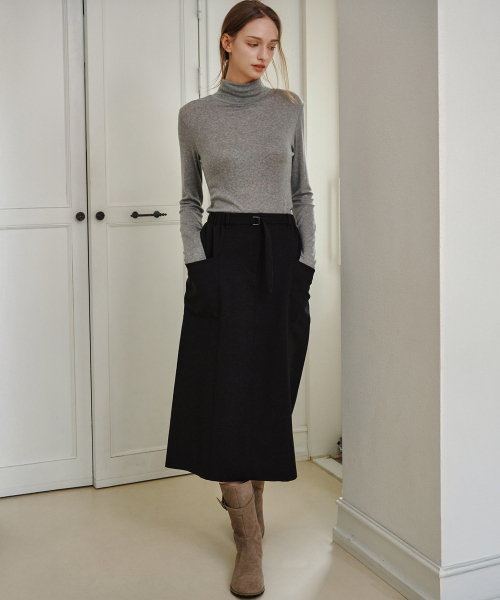MALOUPE（マロップ）の「3107 ストレッチHラインスカート (ブラック)（スカート・レディース・ブラック・SMALL/MEDIUM）」の5枚目の写真