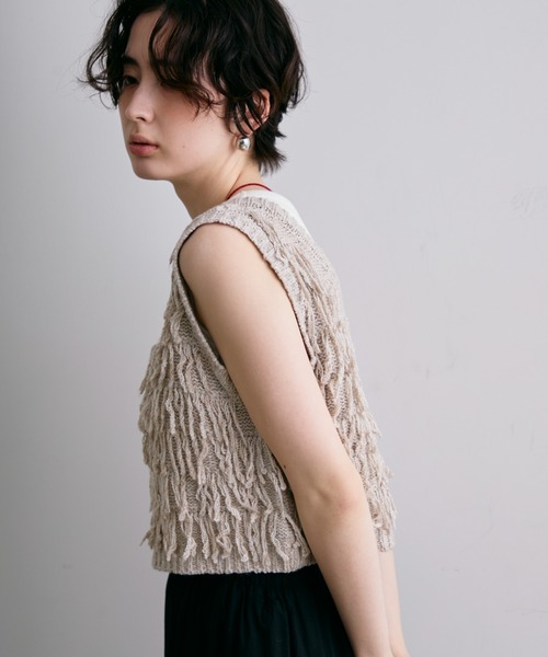 Trish(トリッシュ)の「ニットフリンジベスト(Tシャツ/カットソー・レディース・ベージュ/ブラウン・MEDIUM)」の20枚目の写真