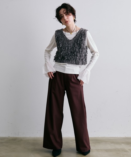 Trish(トリッシュ)の「ニットフリンジベスト(Tシャツ/カットソー・レディース・ベージュ/ブラウン・MEDIUM)」の13枚目の写真