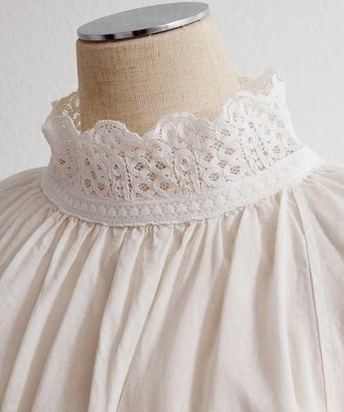 襟袖レースプチハイネックブラウス（シャツ/ブラウス）｜PUAL CE CIN