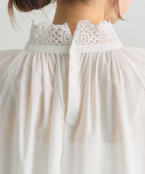 PUAL CE CIN（ピュアルセシン）の「襟袖レースプチハイネックブラウス（シャツ/ブラウス・レディース・オフホワイト/ブラック・FREE）」の19枚目の写真