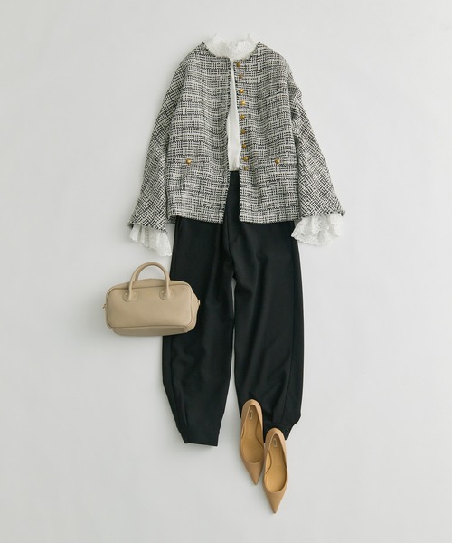 PUAL CE CIN（ピュアルセシン）の「襟袖レースプチハイネックブラウス（シャツ/ブラウス・レディース・オフホワイト/ブラック・FREE）」の22枚目の写真