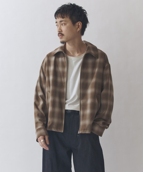 Lui's(ルイス)の「オンブレーチェックブルゾン(ブルゾン・メンズ・ブラック/ブラウン・S/M)」の2枚目の写真