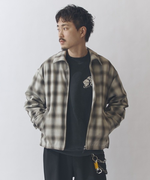 Lui's(ルイス)の「オンブレーチェックブルゾン(ブルゾン・メンズ・ブラック/ブラウン・S/M)」の1枚目の写真
