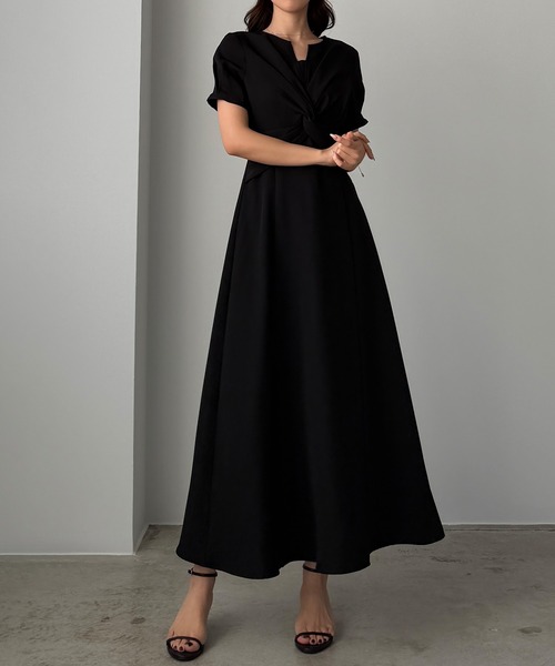 Louere（ルエレ）の「ツイストデザインフレアワンピース（ワンピース・レディース・ブラック/ネイビー/チャコール・SMALL/MEDIUM/LARGE/X-LARGE）」の12枚目の写真