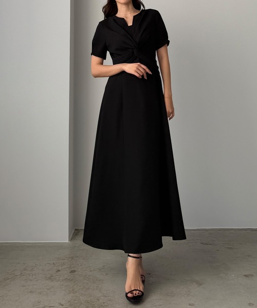 Louere（ルエレ）の「ツイストデザインフレアワンピース（ワンピース・レディース・ブラック/ネイビー/チャコール・SMALL/MEDIUM/LARGE/X-LARGE）」の13枚目の写真