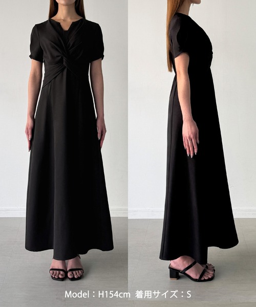 Louere（ルエレ）の「ツイストデザインフレアワンピース（ワンピース・レディース・ブラック/ネイビー/チャコール・SMALL/MEDIUM/LARGE/X-LARGE）」の10枚目の写真