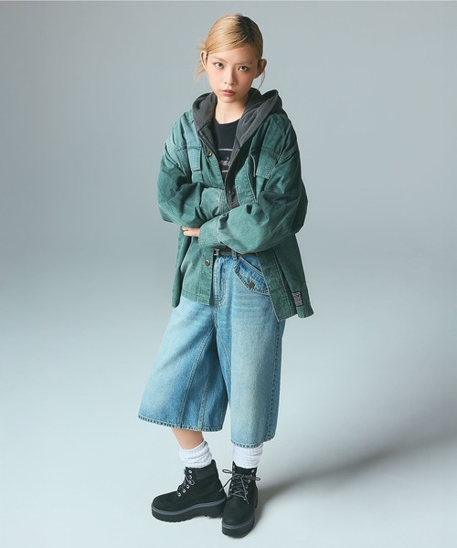 X-girl（エックスガール）の「FADED MILITARY SHIRT（シャツ/ブラウス・レディース・ブラック/オリーブ・S/M）」の10枚目の写真