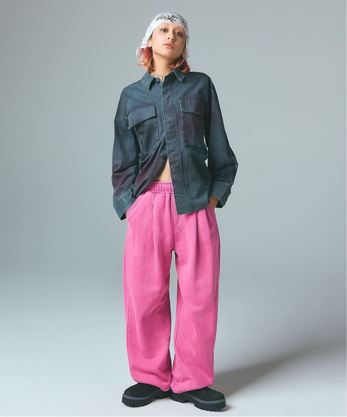 X-girl（エックスガール）の「FADED MILITARY SHIRT（シャツ/ブラウス・レディース・ブラック/オリーブ・S/M）」の15枚目の写真