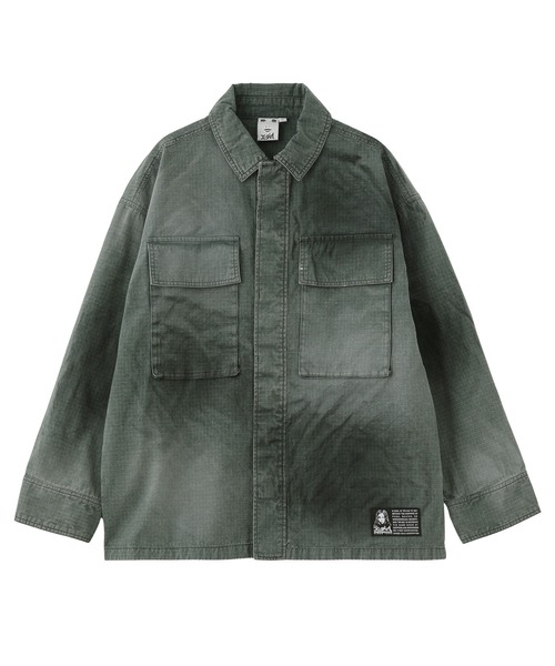X-girl（エックスガール）の「FADED MILITARY SHIRT（シャツ/ブラウス・レディース・ブラック/オリーブ・S/M）」の18枚目の写真