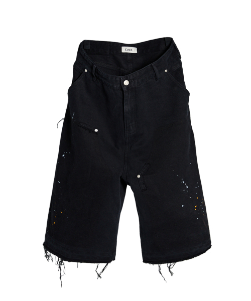 CORD(コード)の「ペインテッドウォッシュドバミューダパンツ_BK(その他パンツ・メンズ・その他・MEDIUM/LARGE/X-LARGE)」の1枚目の写真