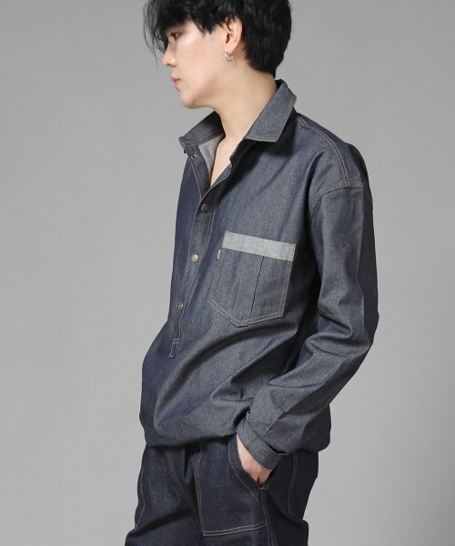 SAINTCREW(セントクルー)の「リンクルポケットアノラックシャツ WPA-413 デニムライトインディゴ(シャツ/ブラウス・メンズ・その他・MEDIUM/LARGE/X-LARGE)」の3枚目の写真