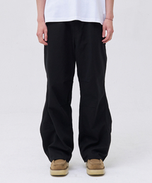 タマウォッシュドコットンパンツ-ブラック