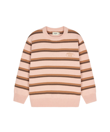 Aav Stripe Vintage Cotton Round Knit Beige