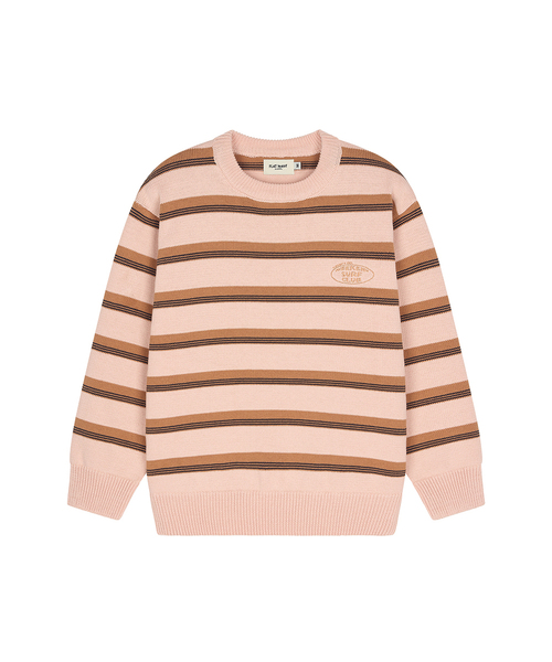 FLATWAVE IN SEOUL(フラットウェーブインソウル)の「Aav Stripe Vintage Cotton Round Knit Beige(ニット/セーター・メンズ・その他・MEDIUM/LARGE)」の1枚目の写真