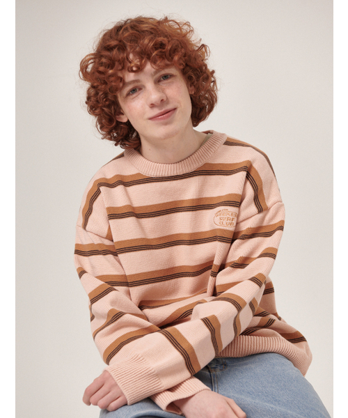 FLATWAVE IN SEOUL(フラットウェーブインソウル)の「Aav Stripe Vintage Cotton Round Knit Beige(ニット/セーター・メンズ・その他・MEDIUM/LARGE)」の4枚目の写真