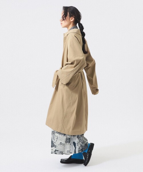 BEAMS BOY（ビームスボーイ）の「ソロテックス バルマカンコート（ステンカラーコート・レディース・ベージュ/ネイビー・1/2）」の3枚目の写真