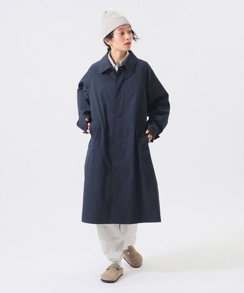 BEAMS BOY（ビームスボーイ）の「ソロテックス バルマカンコート（ステンカラーコート・レディース・ベージュ/ネイビー・1/2）」の6枚目の写真