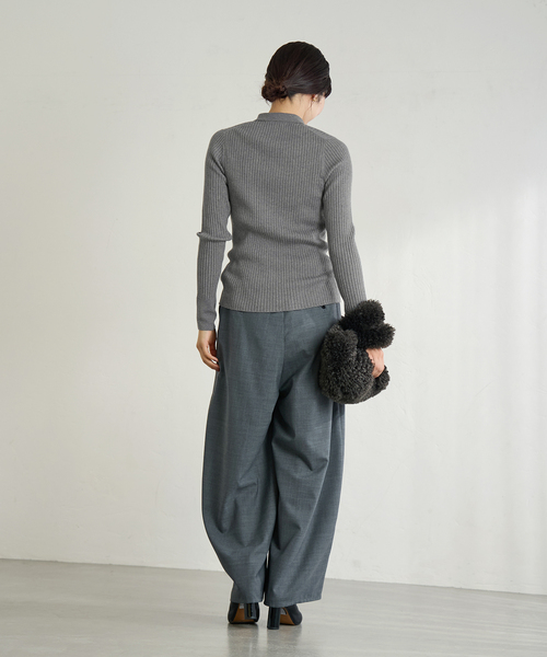 IENA（イエナ）の「EXメリノリブ ポロ襟カーディガン（カーディガン/ボレロ・レディース・ピンク/ブラック系その他/グレー・FREE）」の12枚目の写真