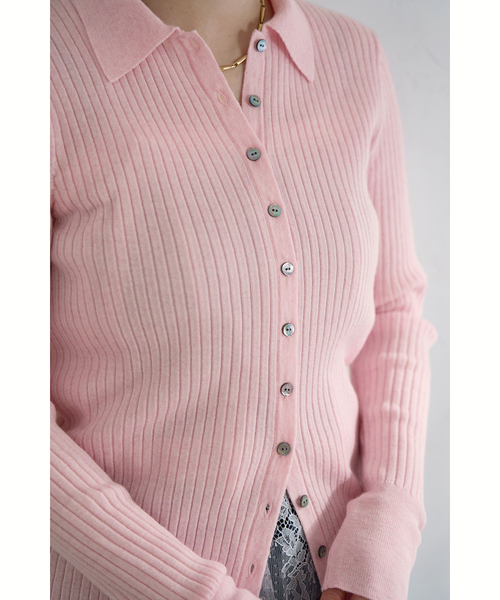 IENA（イエナ）の「EXメリノリブ ポロ襟カーディガン（カーディガン/ボレロ・レディース・ピンク/ブラック系その他/グレー・FREE）」の15枚目の写真