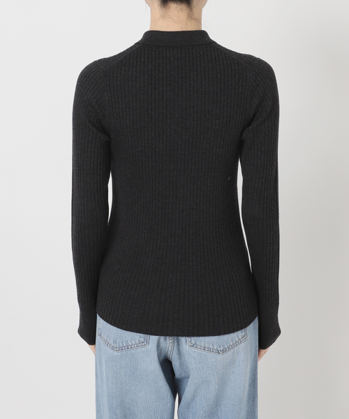 IENA（イエナ）の「EXメリノリブ ポロ襟カーディガン（カーディガン/ボレロ・レディース・ピンク/ブラック系その他/グレー・FREE）」の9枚目の写真