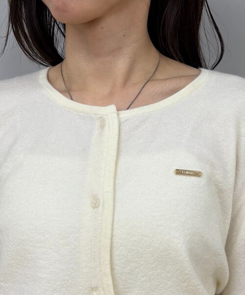 CAPRICIEUX LE'MAGE（カプリシューレマージュ）の「カーディガン風アシメニット（ニット/セーター・レディース・ベージュ/オフホワイト/チャコールグレー・FREE）」の15枚目の写真