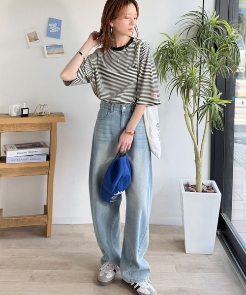 Java(ジャバ)の「《JaVaジャバコラボ》着回し自在で日常に馴染む♪ 胸刺繍マルチボーダーアソートTシャツ(Tシャツ/カットソー・レディース・ブラウン/ブラック/ブルー・LARGE/MEDIUM/SMALL/X-LARGE)」の9枚目の写真