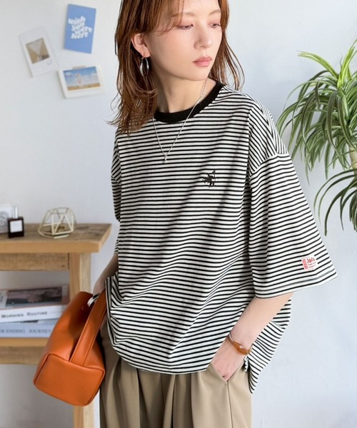 Java(ジャバ)の「《JaVaジャバコラボ》着回し自在で日常に馴染む♪ 胸刺繍マルチボーダーアソートTシャツ(Tシャツ/カットソー・レディース・ブラウン/ブラック/ブルー・LARGE/MEDIUM/SMALL/X-LARGE)」の10枚目の写真