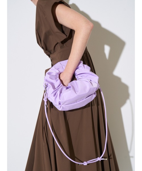 OUTDOOR PRODUCTS(アウトドアプロダクツ)の「【OUTDOOR PRODUCTS×ELLENDEEK別注】タックサークルバッグ(ハンドバッグ・レディース・ラベンダー/ブラウン/オフホワイト・FREE)」の3枚目の写真