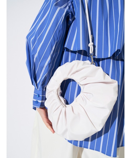 OUTDOOR PRODUCTS(アウトドアプロダクツ)の「【OUTDOOR PRODUCTS×ELLENDEEK別注】タックサークルバッグ(ハンドバッグ・レディース・ラベンダー/ブラウン/オフホワイト・FREE)」の6枚目の写真