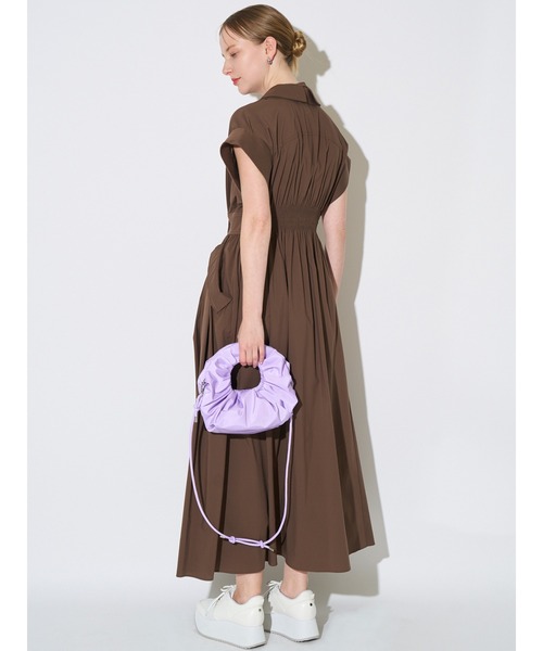 OUTDOOR PRODUCTS(アウトドアプロダクツ)の「【OUTDOOR PRODUCTS×ELLENDEEK別注】タックサークルバッグ(ハンドバッグ・レディース・ラベンダー/ブラウン/オフホワイト・FREE)」の12枚目の写真