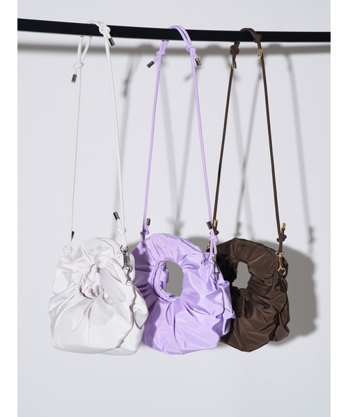 OUTDOOR PRODUCTS(アウトドアプロダクツ)の「【OUTDOOR PRODUCTS×ELLENDEEK別注】タックサークルバッグ(ハンドバッグ・レディース・ラベンダー/ブラウン/オフホワイト・FREE)」の15枚目の写真