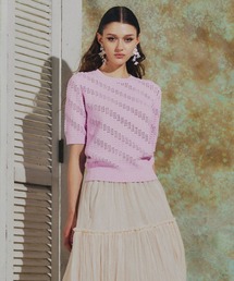 ダブルスタンダードクロージング　カシミヤ 100 セーター ピンク DOUBLE STANDARD CLOTHING｜ダブル スタンダード クロージングのニット