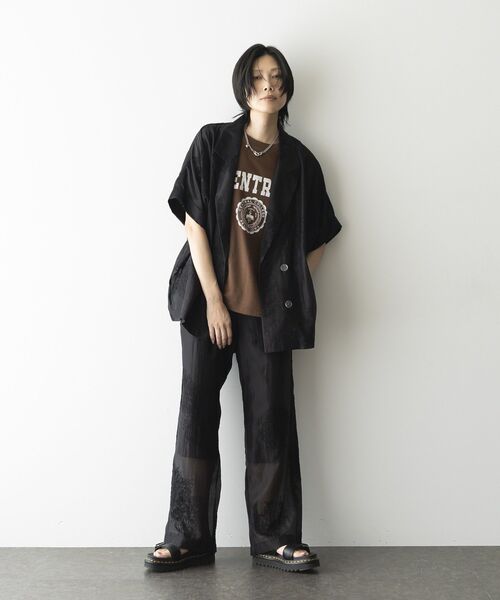 GARAGE OF GOOD CLOTHING(ガレージオブグッドクロージング)の「シアー刺繍ドロストストレートパンツ(その他パンツ・レディース・ホワイト/ブラック・FREE)」の16枚目の写真