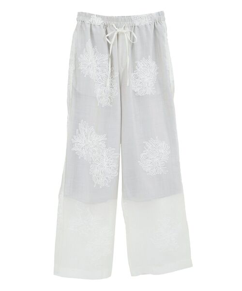 GARAGE OF GOOD CLOTHING(ガレージオブグッドクロージング)の「シアー刺繍ドロストストレートパンツ(その他パンツ・レディース・ホワイト/ブラック・FREE)」の18枚目の写真