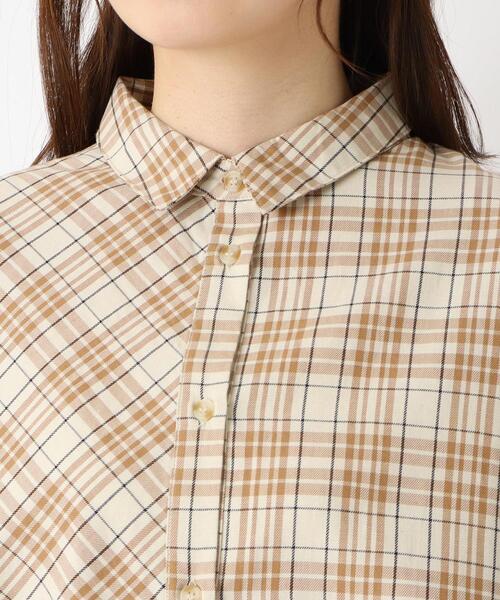 one'sterrace(ワンズテラス)の「コットンツイル チェック柄チュニックシャツ(シャツ/ブラウス・レディース・グレー系その他7/ベージュ系8/ネイビー系5・02)」の5枚目の写真
