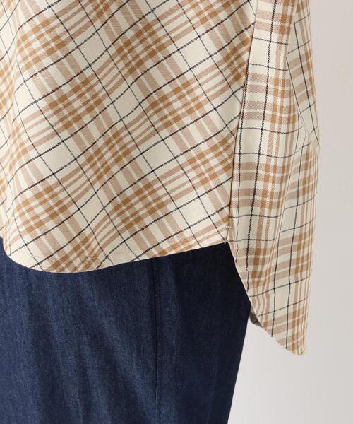 one'sterrace(ワンズテラス)の「コットンツイル チェック柄チュニックシャツ(シャツ/ブラウス・レディース・グレー系その他7/ベージュ系8/ネイビー系5・02)」の7枚目の写真