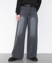 LILL（リル）の「【13oz】ヴィンテージウォッシュワイドフレアデニム（デニムパンツ）」