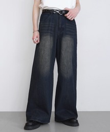 LILL（リル）の「【13oz】ヴィンテージウォッシュワイドフレアデニム（デニムパンツ）」