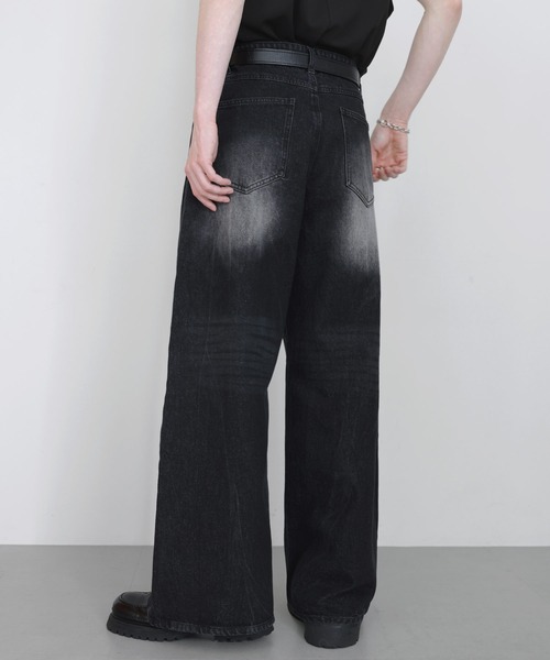 LILL(リル)の「【13oz】ヴィンテージウォッシュワイドフレアデニム(デニムパンツ・メンズ・ブルー/グレイッシュブルー/ブラック/ブラウン・S/M/L/XL)」の7枚目の写真