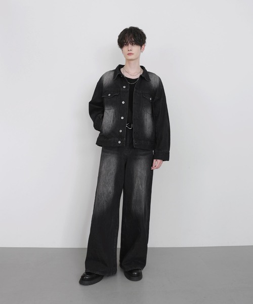 LILL(リル)の「【13oz】ヴィンテージウォッシュワイドフレアデニム(デニムパンツ・メンズ・ブルー/グレイッシュブルー/ブラック/ブラウン・S/M/L/XL)」の10枚目の写真