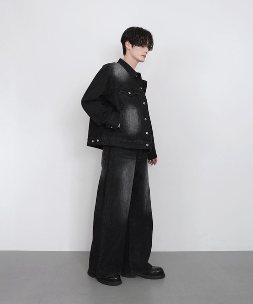 LILL(リル)の「【13oz】ヴィンテージウォッシュワイドフレアデニム(デニムパンツ・メンズ・ブルー/グレイッシュブルー/ブラック/ブラウン・S/M/L/XL)」の11枚目の写真