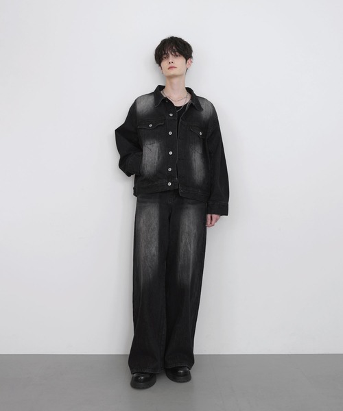 LILL(リル)の「【13oz】ヴィンテージウォッシュワイドフレアデニム(デニムパンツ・メンズ・ブルー/グレイッシュブルー/ブラック/ブラウン・S/M/L/XL)」の12枚目の写真