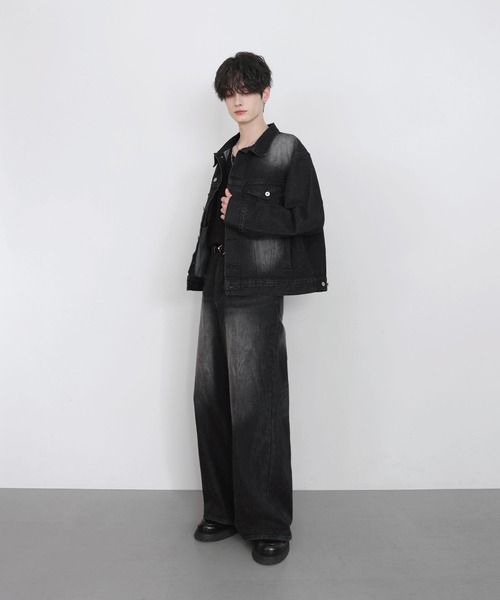 LILL(リル)の「【13oz】ヴィンテージウォッシュワイドフレアデニム(デニムパンツ・メンズ・ブルー/グレイッシュブルー/ブラック/ブラウン・S/M/L/XL)」の14枚目の写真