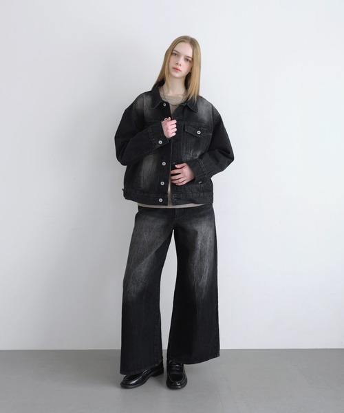 LILL(リル)の「【13oz】ヴィンテージウォッシュワイドフレアデニム(デニムパンツ・メンズ・ブルー/グレイッシュブルー/ブラック/ブラウン・S/M/L/XL)」の16枚目の写真