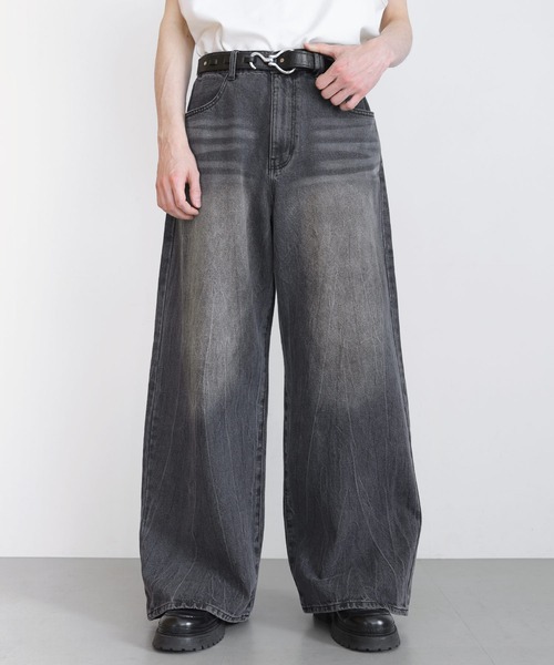 LILL(リル)の「【13oz】ヴィンテージウォッシュワイドフレアデニム(デニムパンツ・メンズ・ブルー/グレイッシュブルー/ブラック/ブラウン・S/M/L/XL)」の21枚目の写真