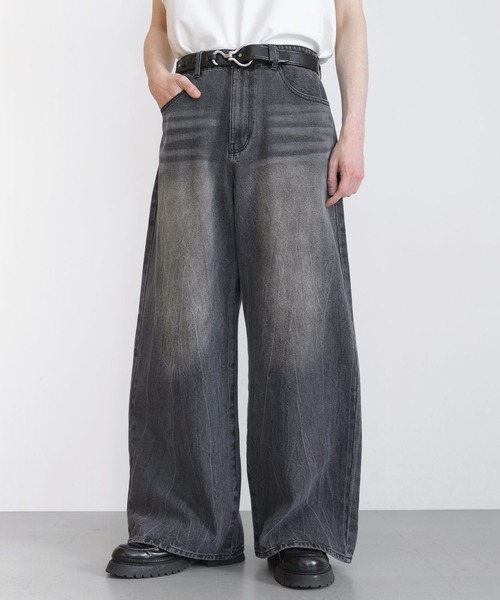 LILL(リル)の「【13oz】ヴィンテージウォッシュワイドフレアデニム(デニムパンツ・メンズ・ブルー/グレイッシュブルー/ブラック/ブラウン・S/M/L/XL)」の20枚目の写真